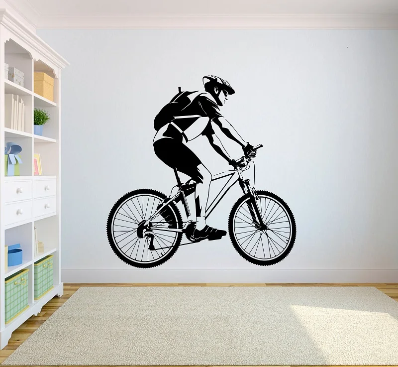 Road bike vinyl wall stickers cross-country competition athletic athletes youth bedroom home decoration wall stickers