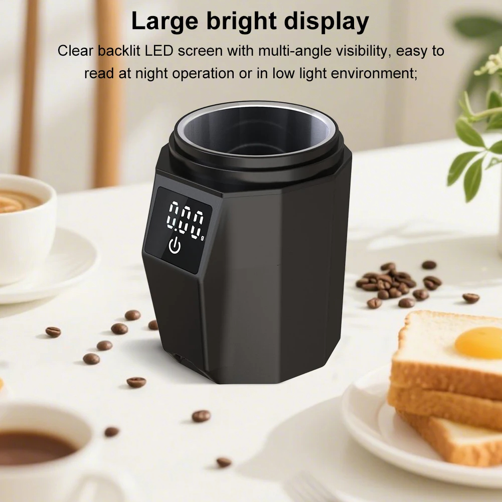 

Digital Rechargeable Coffee Weighting Cup W/ 58mm Portafilters Espresso Dosing Cup for Espresso Drip Coffee French Press Spices