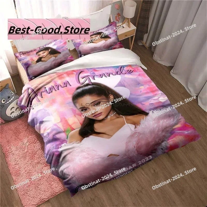 Ariana Grande Bedding Set Fashion Pop singer Home Printed single Comforter Duvet Cover Pillow Case 3 Pieces Sets Kids Adult Size