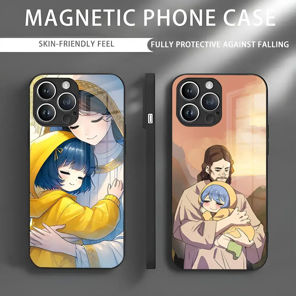 Anime Mascot Of The Catholic Church Luce Phone Case Iphone 16 Pro Max Case 15 14 13 12 11 X XR XS XSMAX 8 Plus Mini Pro Max Glas