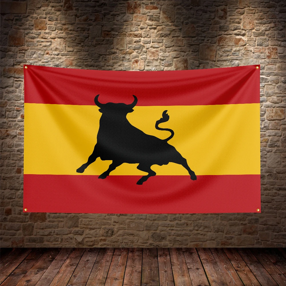 Spain Bull Flag For Decor