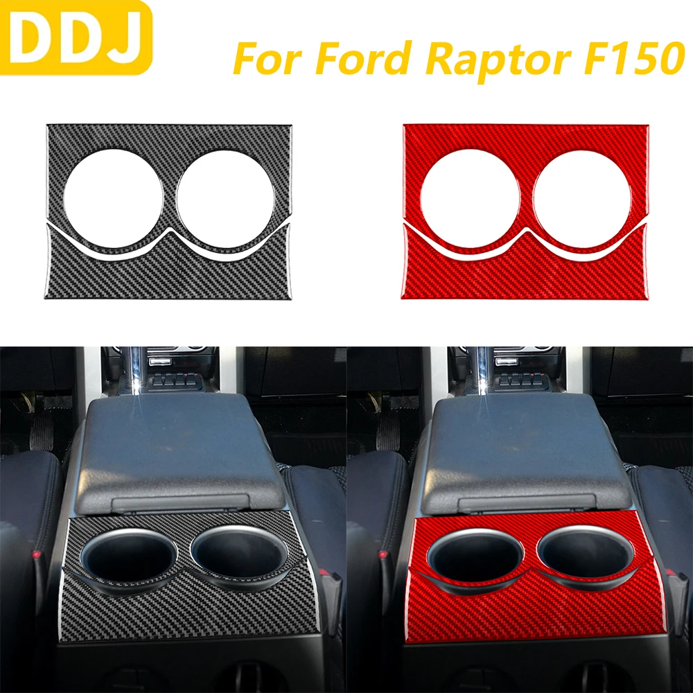 

Для Ford Raptor F150 2009-2014 настоящее углеродное волокно, задний держатель для стакана с водой, декоративная крышка, автомобильные аксессуары, декоративная наклейка