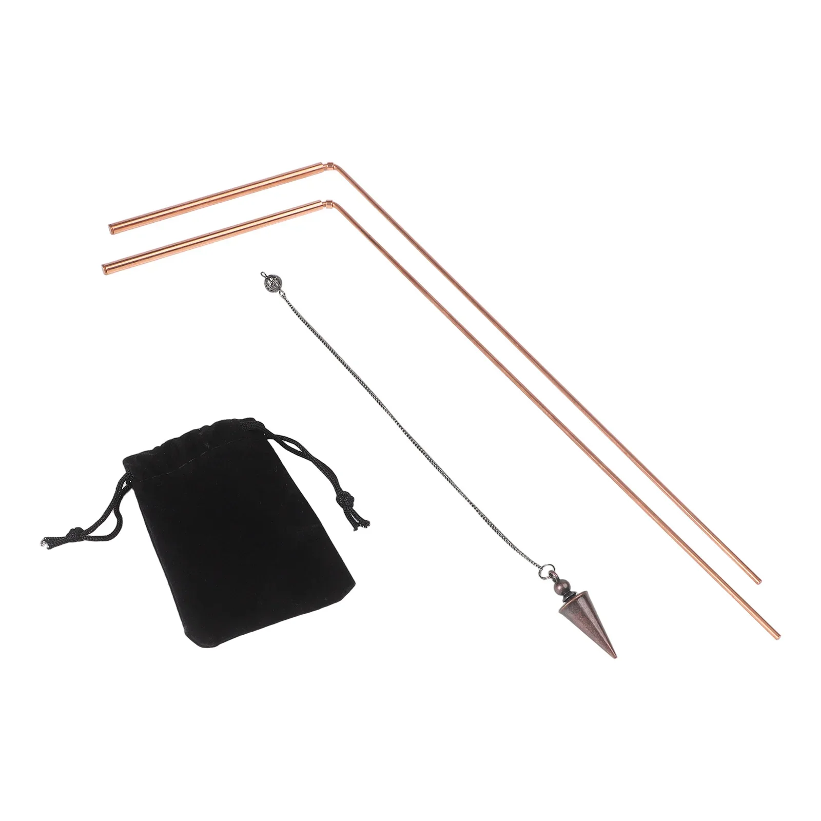 99.9% Copper Dowsing Rod Psychic Divination Probe Telescopic Dowsing Rods With Pendulum Kit For Gold Treasure Water Sources Find