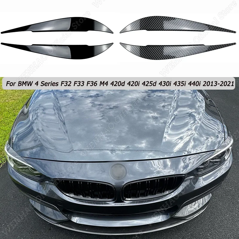 

Car Front Headlights Eyebrow Eyelids Sticker Decorative For BMW 4 Series F32 F33 F36 M4 420d 420i 425d 430i 435i 440i 2013-2021