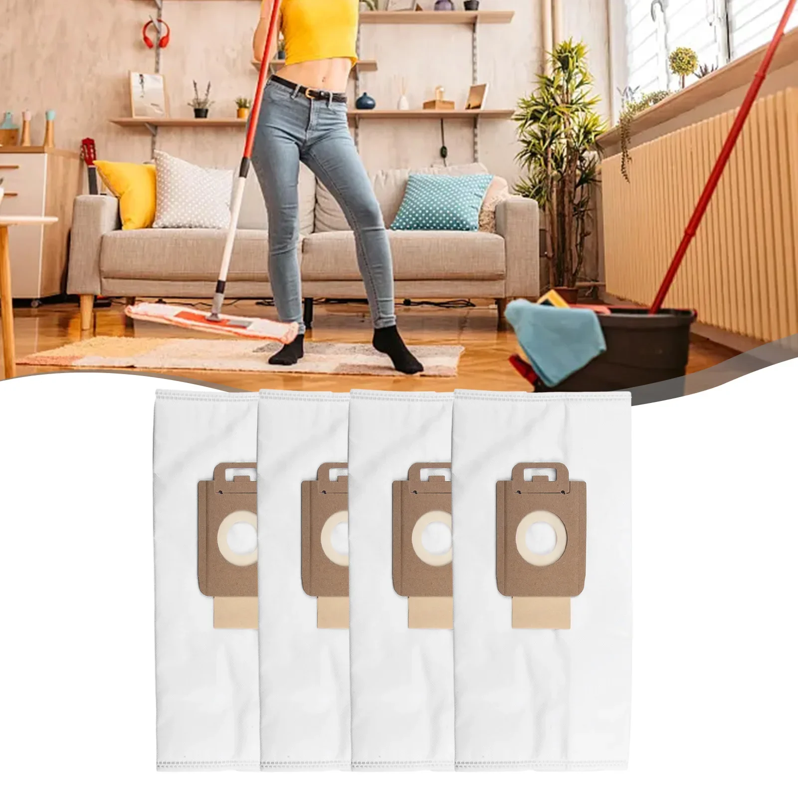 4pcs Dust Bags For Nilfisk Eco,P10/P12/P20/ P40 For Jubileum Replace Number 107407639,128389187 Vacuum Cleaner Parts