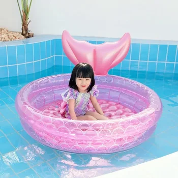 Neue Meerjungfrauen Aufblasbare Pool Bade Kinder Sommer Hause Im Freien Schwimmen Pool Aufblasbare Quadratische Schwimmen Pool Für Kinder Geschenke Mädchen