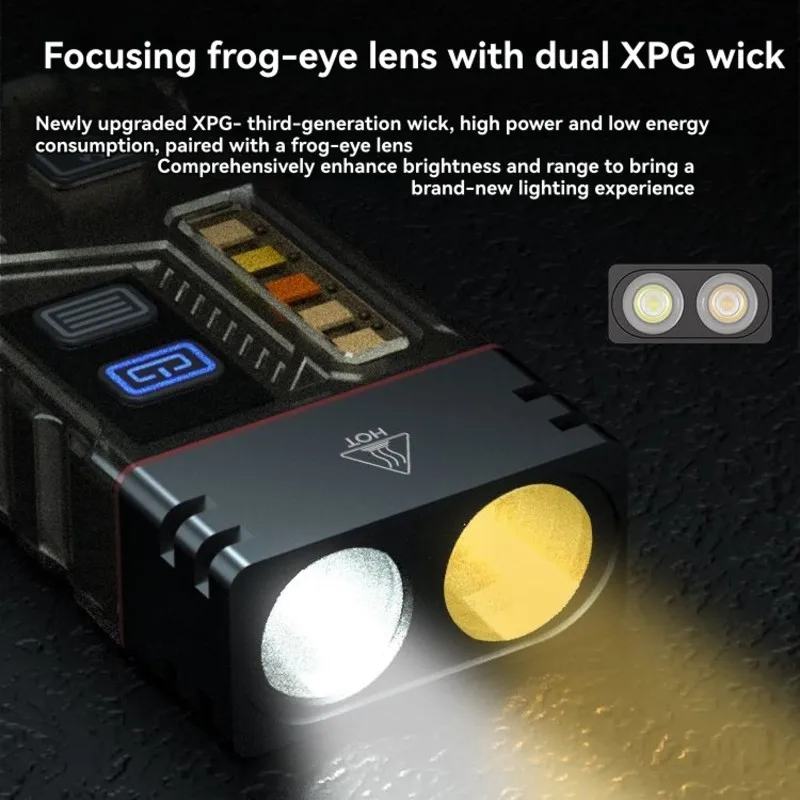 B62B-Emergency Alarm And 12-Mode Light Source Mini Flashlight In ABS Material, Includes Arc Lighter Functionality