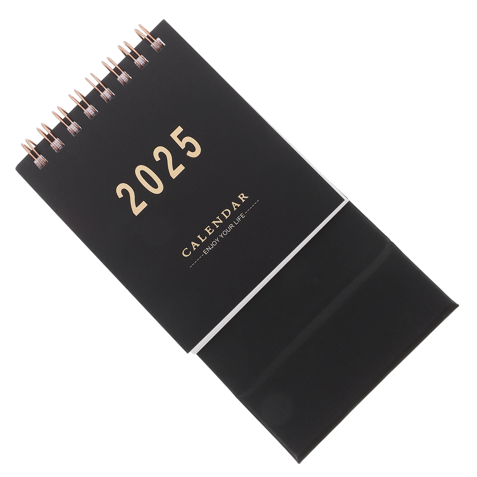 

2025 Mini Desktop Calendar Simple Solid Color English Flip Calendars Teachers Students Office Workers Monthly Planner Thick