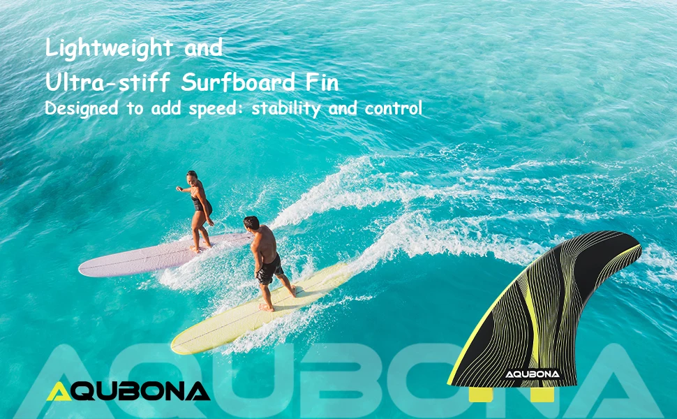 AQUBONA Hochleistungs-Surfbrettflossen aus Premium-Waben-Glasfaser in M/L Größen - Kompatibel mit Dual Tab & Single Tab – Detail 1