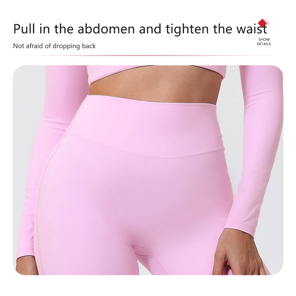 Hearuisavy Damen-Sporthose mit geradem Bein, Fitnessstudio-Bekleidung, nacktes Gefühl, Kompression, weites Bein, Yoga-Leggings, Pilates, Fitness-Strumpfhose – Detail 5