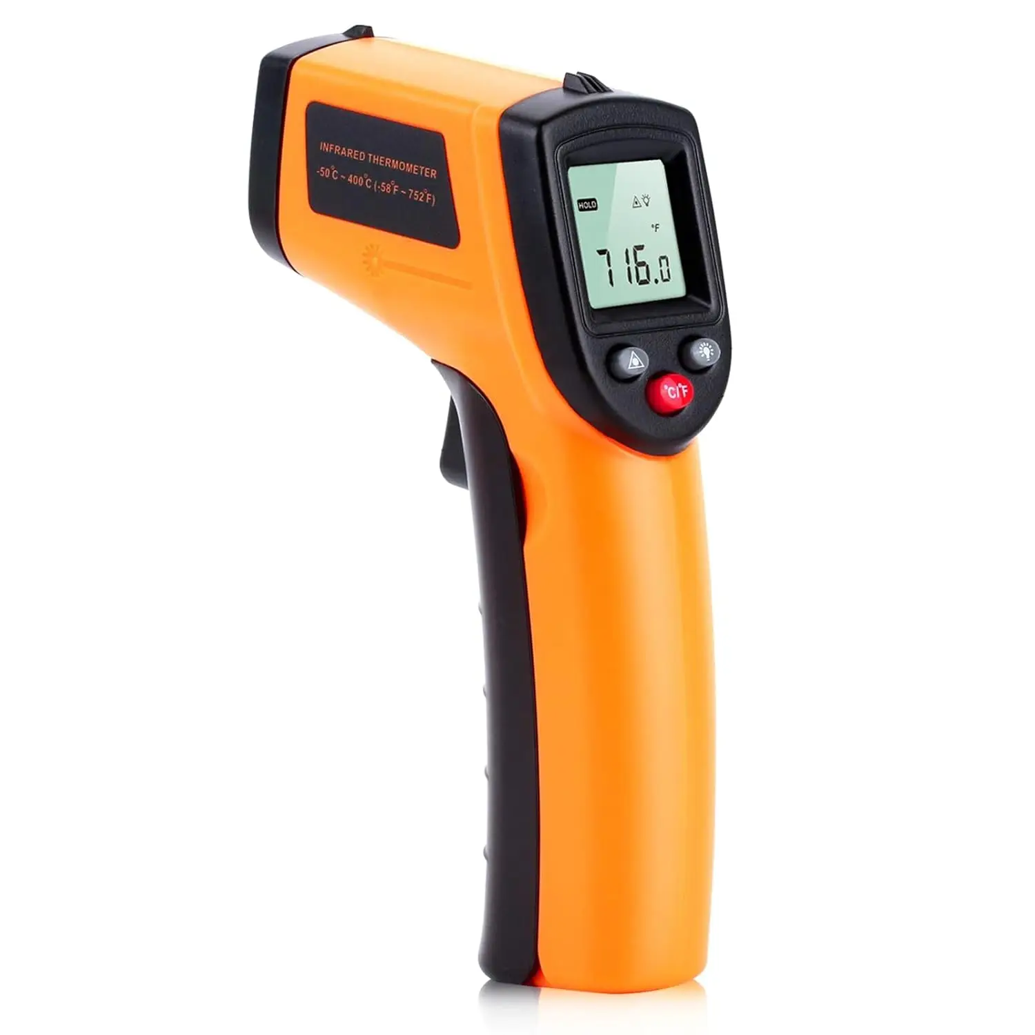 Pistola de termômetro infravermelho digital para cozinhar, churrasco, forno de pizza -58 ℉ ~ 712 ℉ Ferramenta de temperatura a laser sem contato