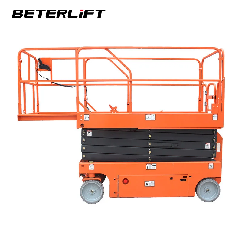 Wheel Type Working Platform 200kg 230kg 450kg Self-propelled Aerial Scissor Lift with 10m 12m 14m Lifting Height