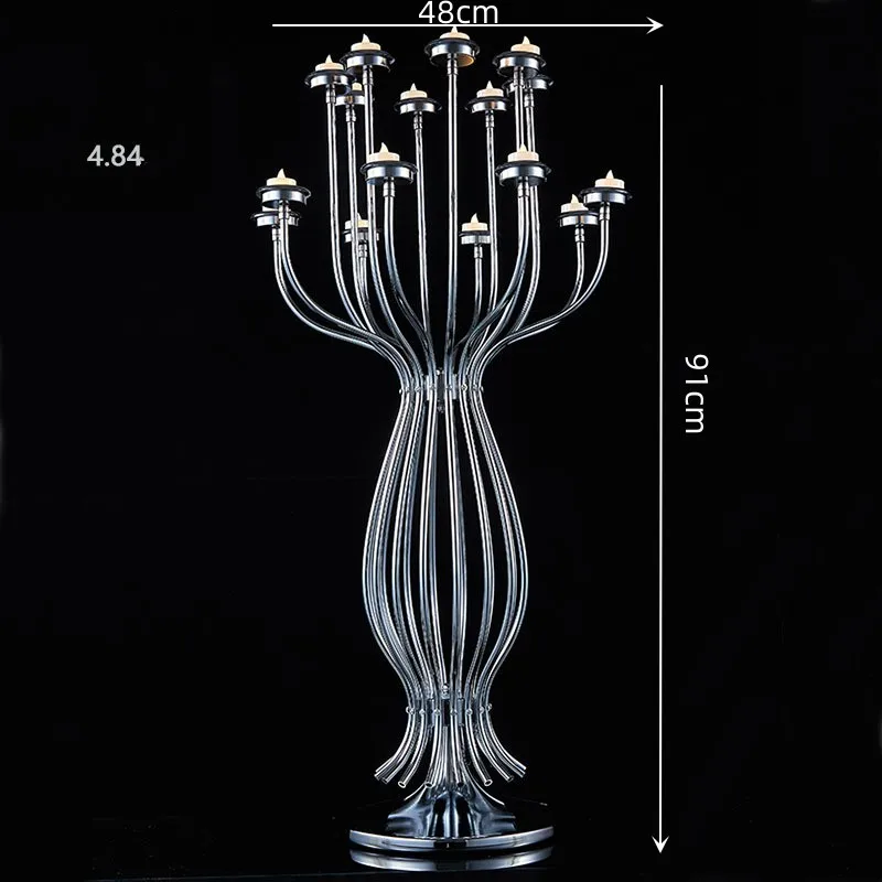 5 Pcs Crystal Flowe Vase Wedding Decoration Table Centerpieces Candelabra Birthday Party Holder Home Decor