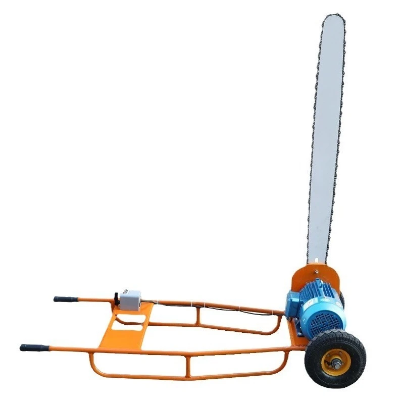 Large broken wood chainsaw, cutting machine, log cutter