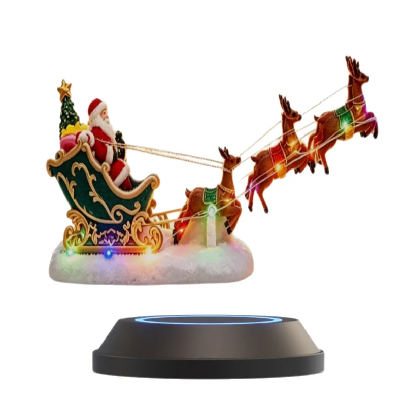 Factory Direct Compatible with Maglev Christmas Reindeer Ornament Levitating Rotating Glowing Christmas Gift Ornament