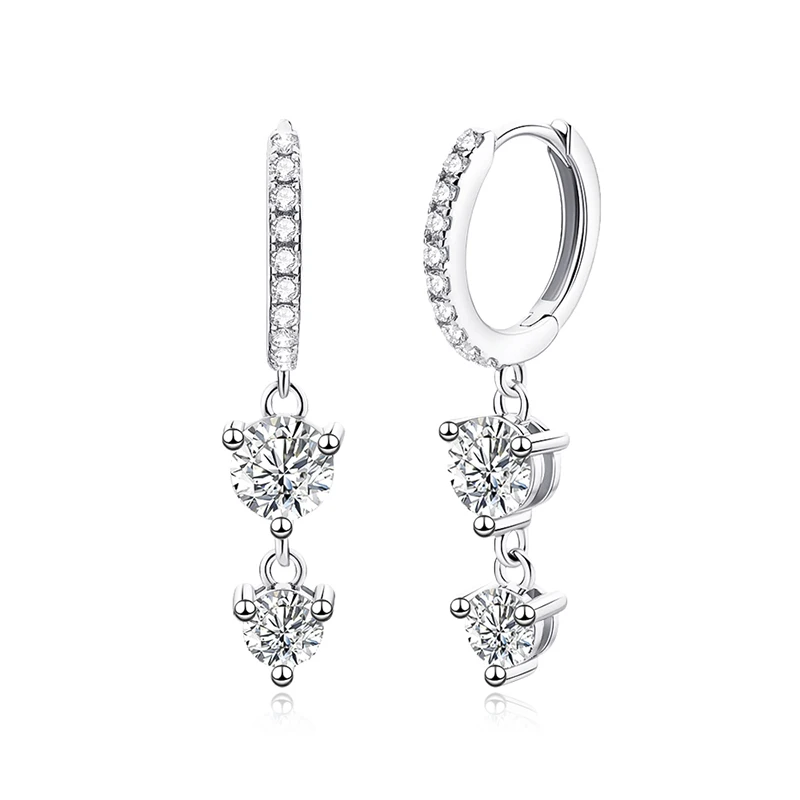 Smyoue 1,6 cttw Moissanit Tropfen Ohrringe für Frauen Gold Farbe S925 Sterling Silber Ohrring Mädchen Luxus Geschenk Großhandel Schmuck