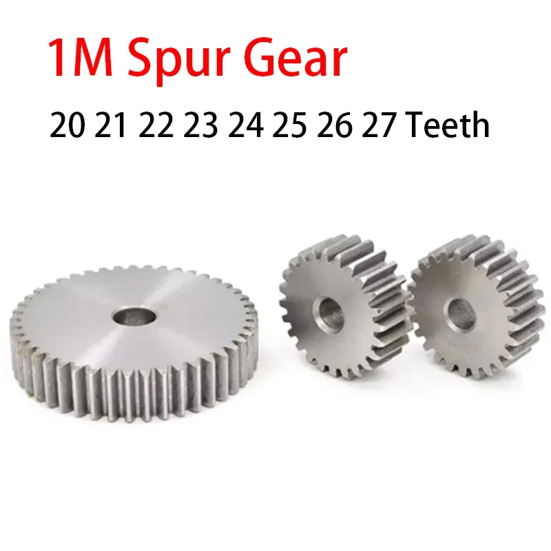 1Piece #45 Steel Spur Gears 1M 20 21 22 23 24 25 26 27T Rough Hole 6mm Pinion Metal Transmission Gear Thickness 10mm Motor Gear