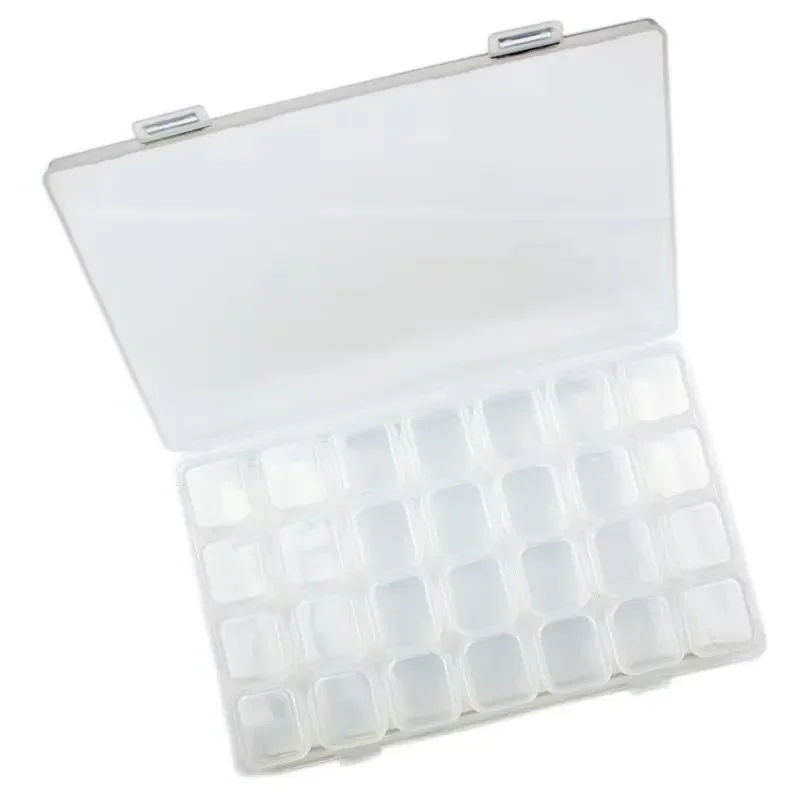 

28 Slots Adjustable Plastic Storage Box Storage Box Case For Jewelry Diamond Embroidery Craft Bead Pill Holder Storage Tool
