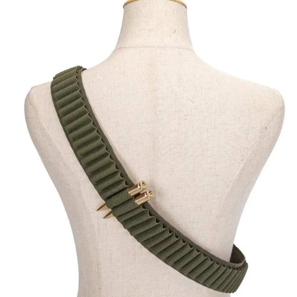 50-Round 5.56 Bullet Belt Tactical Nylon Waist Belt for Outdoor Sports CS Game Airsoft Tactical Equipment