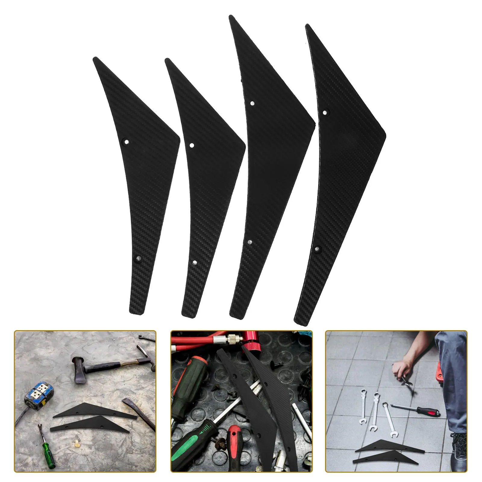 

Комплект из 4 универсальных карбоновых сплиттеров-канардов для переднего бампера автомобиля: улучшение устойчивости и тяги для гоночных автомобилей