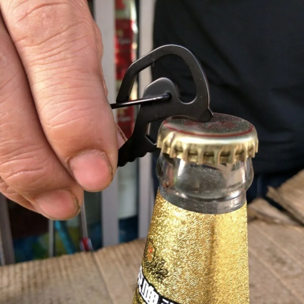 병따개 다기능 Carabiner 스크루 드라이버 다기능 야외 키 체인 스테인레스 스틸 육각 드라이버