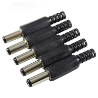 5pcs Black 2.5mm x 5.5mm DC Power Male Plug Jack Adapter