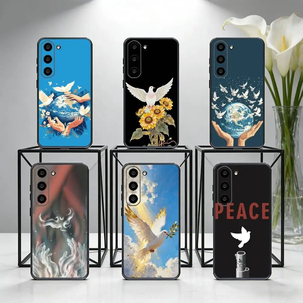 

Peace D-Dove Phone Case For Samsung Galaxy A73,A72,A71,A70,A53,A52,A51,Others Soft Black Cover