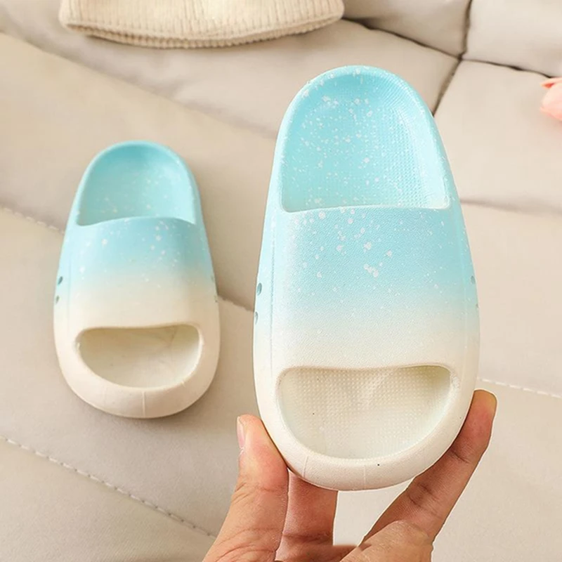 Blotona Toddler Fashion Bathroom Slippers Gradient Star Print Non-slip Shower Slides Sandals House Shoes for Baby Boys Girls