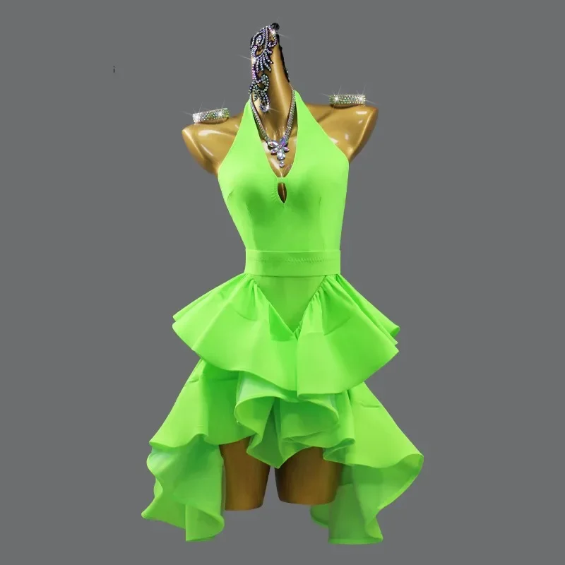 

Latin Dance Dress Woman 2024 Ballroom Line Suit Dancewear Stage Clothes Competition Costume Girls Party Sport Prom Practice Wear