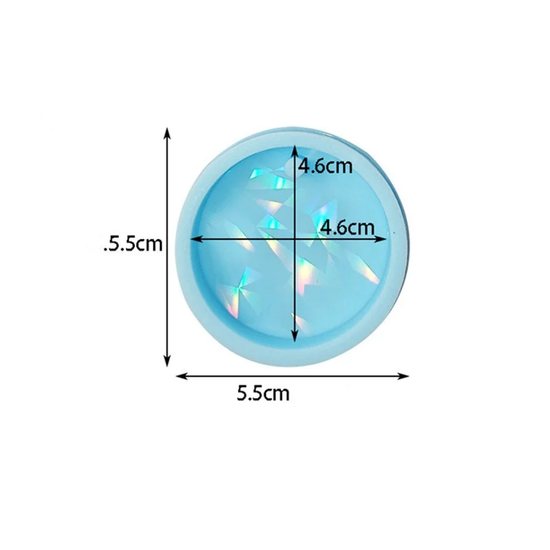 Stampo in Silicone in resina epossidica di cristallo portachiavi rotondo formato Laser olografico fai da te