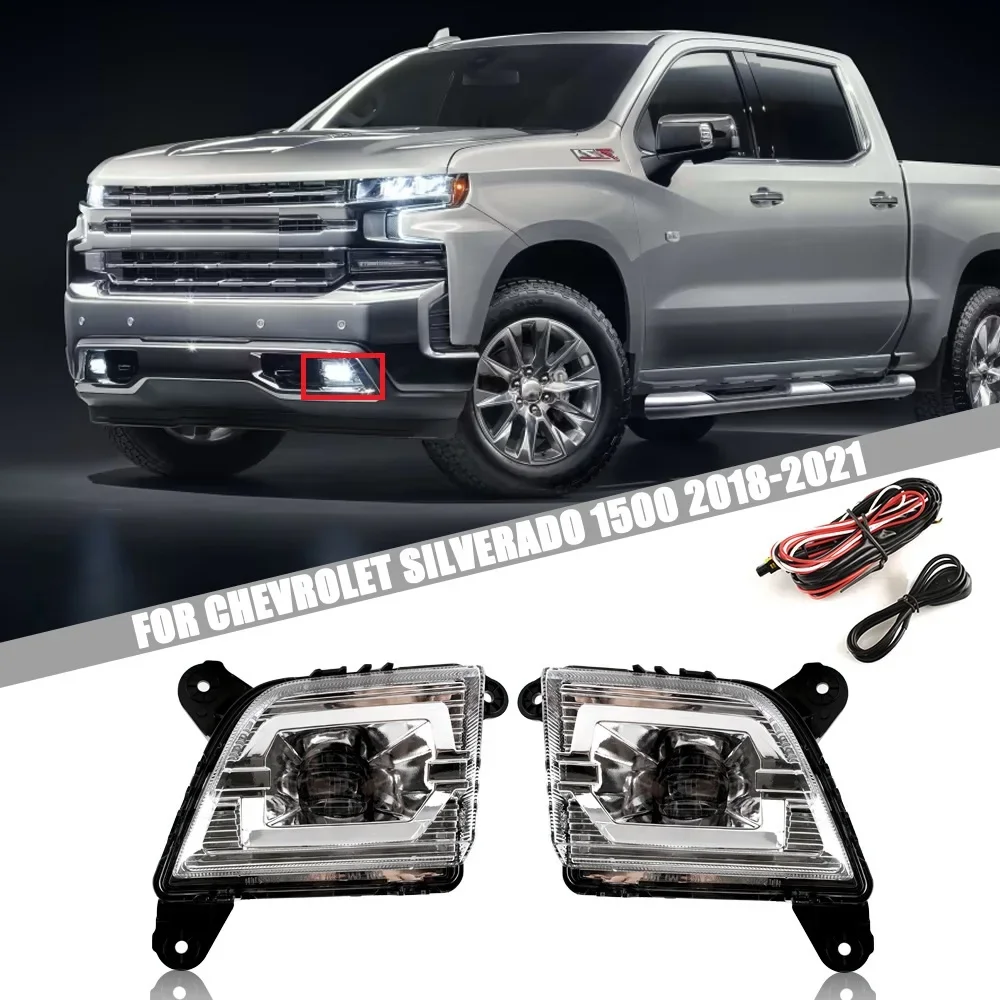 

1 Set Front Bumper Foglights Fog Light for Chevrolet Silverado 1500 2018 2019 2020 2021