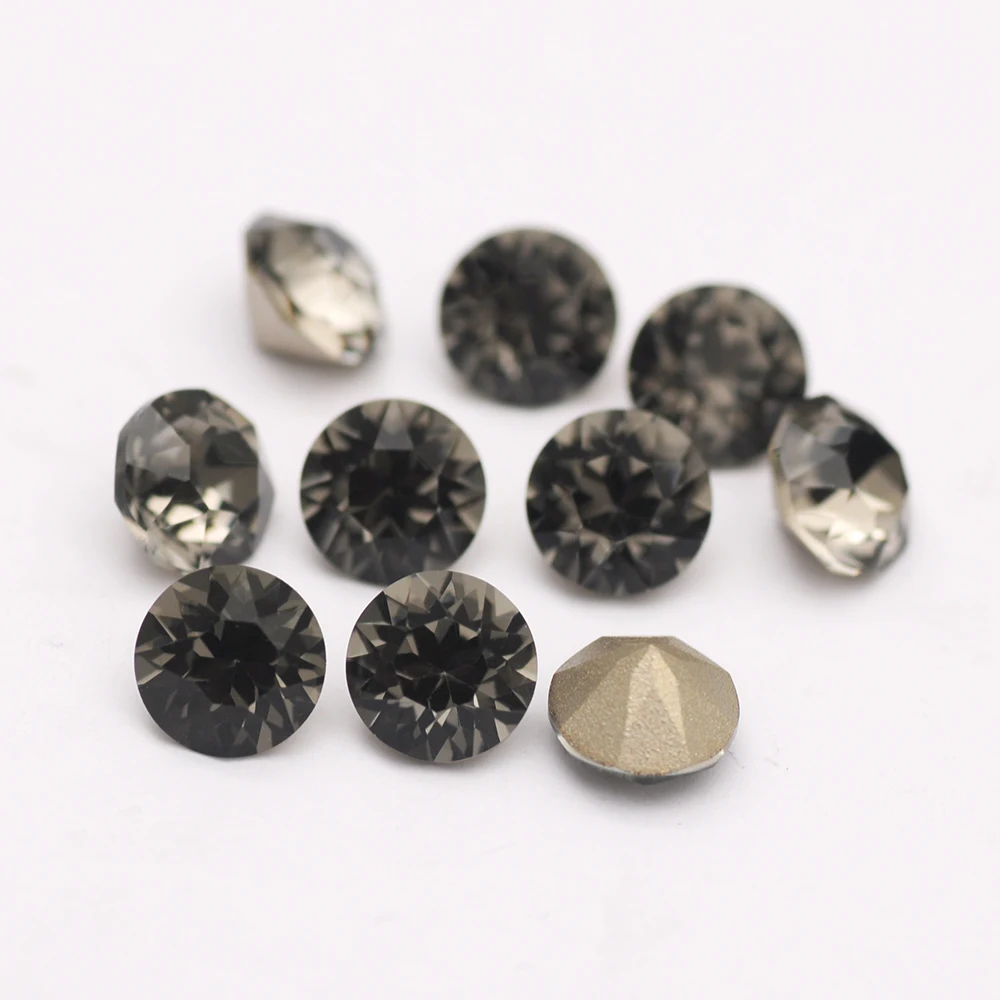 10PCS Super Bunte 5A Xirius Strass DIY Schmuck Machen Glas Perlen Pointback Runde Kleber Auf Nail art Zubehör Kristalle – Detail 18