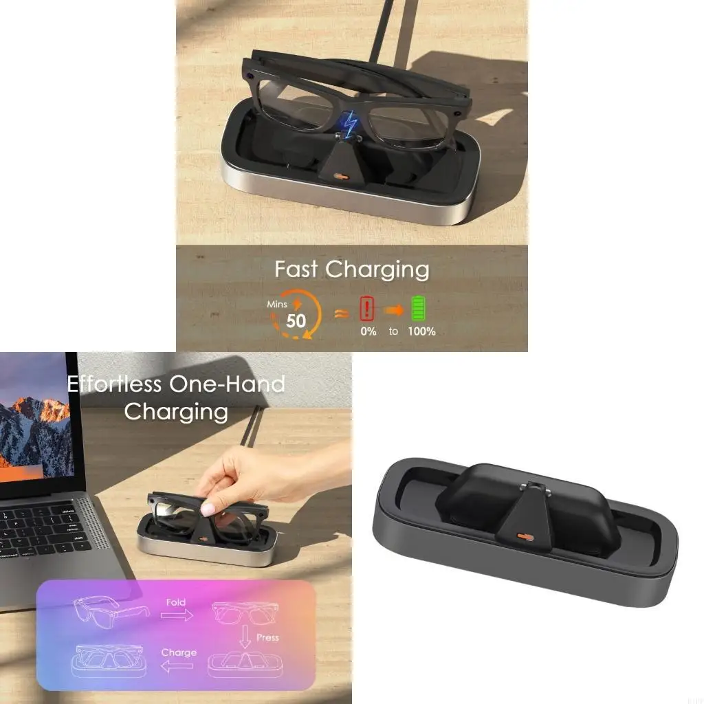 E1PF Efficient Charging Stand Dock Holder Station for AI Glasses With LED Light And Safe Charging