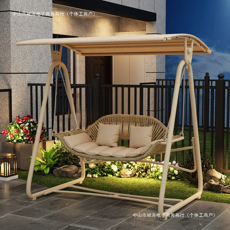 Outdoor swing chair, villa courtyard, garden, rocking chair, terrace, bed and breakfast lounge chair
