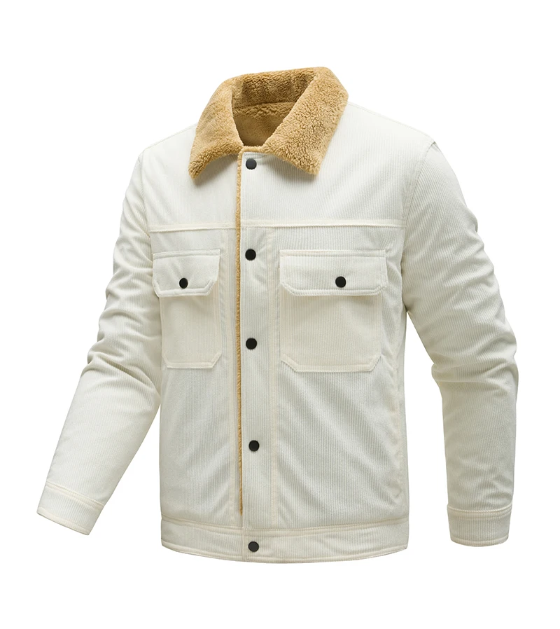 

Autumn Brand Men's Jacket Winter Thick Velvet Jacket Men's Quality Lamb Wool New Jacket Corduroy Cotton Jacket Men's Clothing