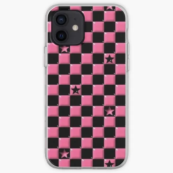 Emo Black And Pink Stars Iphone Tough Ca  Phone Case Customizable for iPhone X XS XR Max 11 12 13 14 Pro Max Mini 6 6S 7 8 Plus