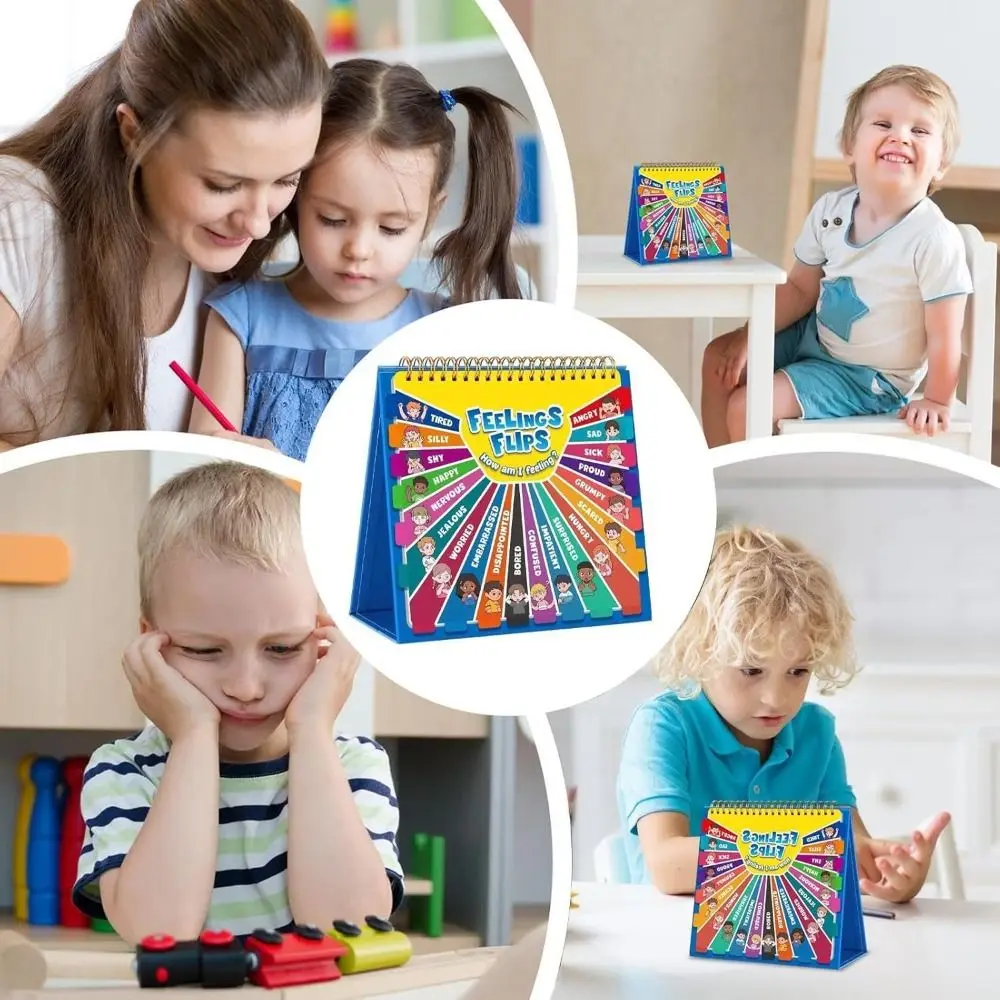 Interaktywny książeczka edukacyjna dla najmłodszych na temat uczuć i emocji, książka do nauki poznawczej i emocjonalnej, kreatywna książeczka Montessori do czytania z klapkami.