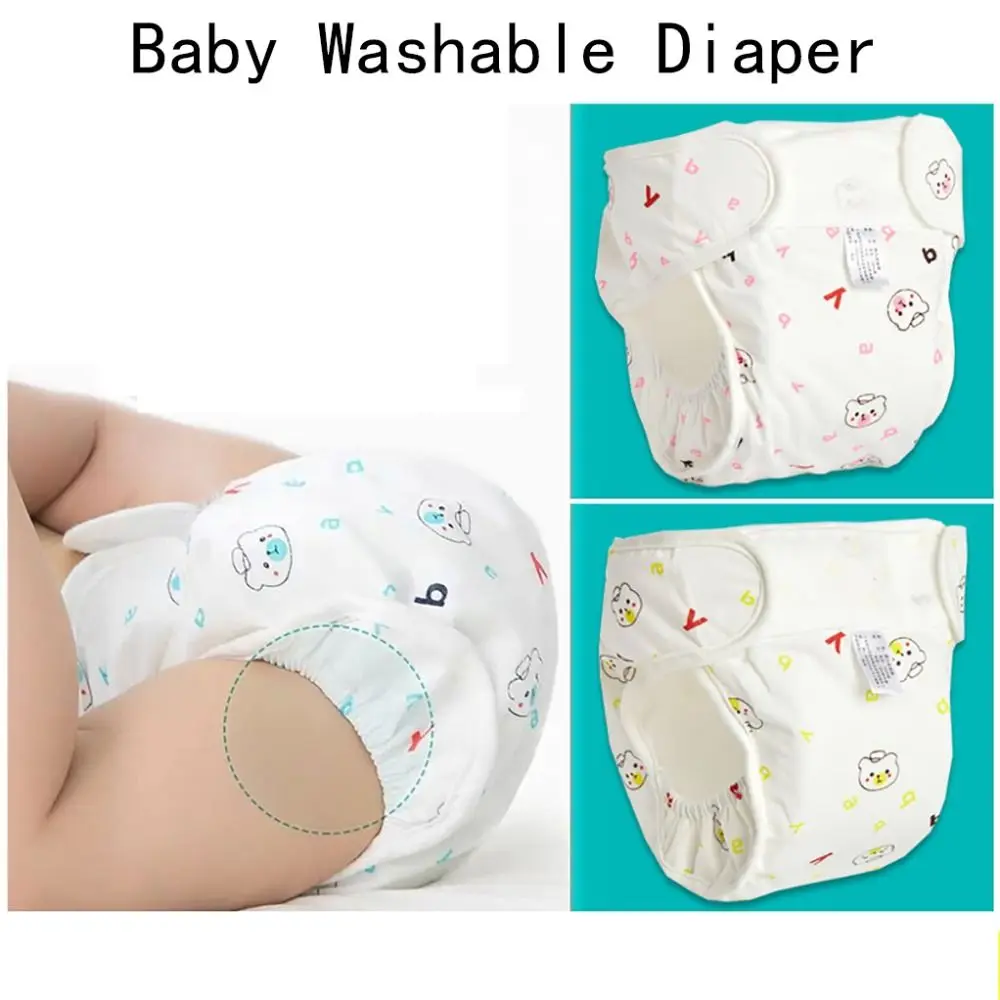 Necessory 0-12Months Washable Diaper 3-15kg Adjustable Cloth Diapers Leakproof S M L Diaper Pants Newborn