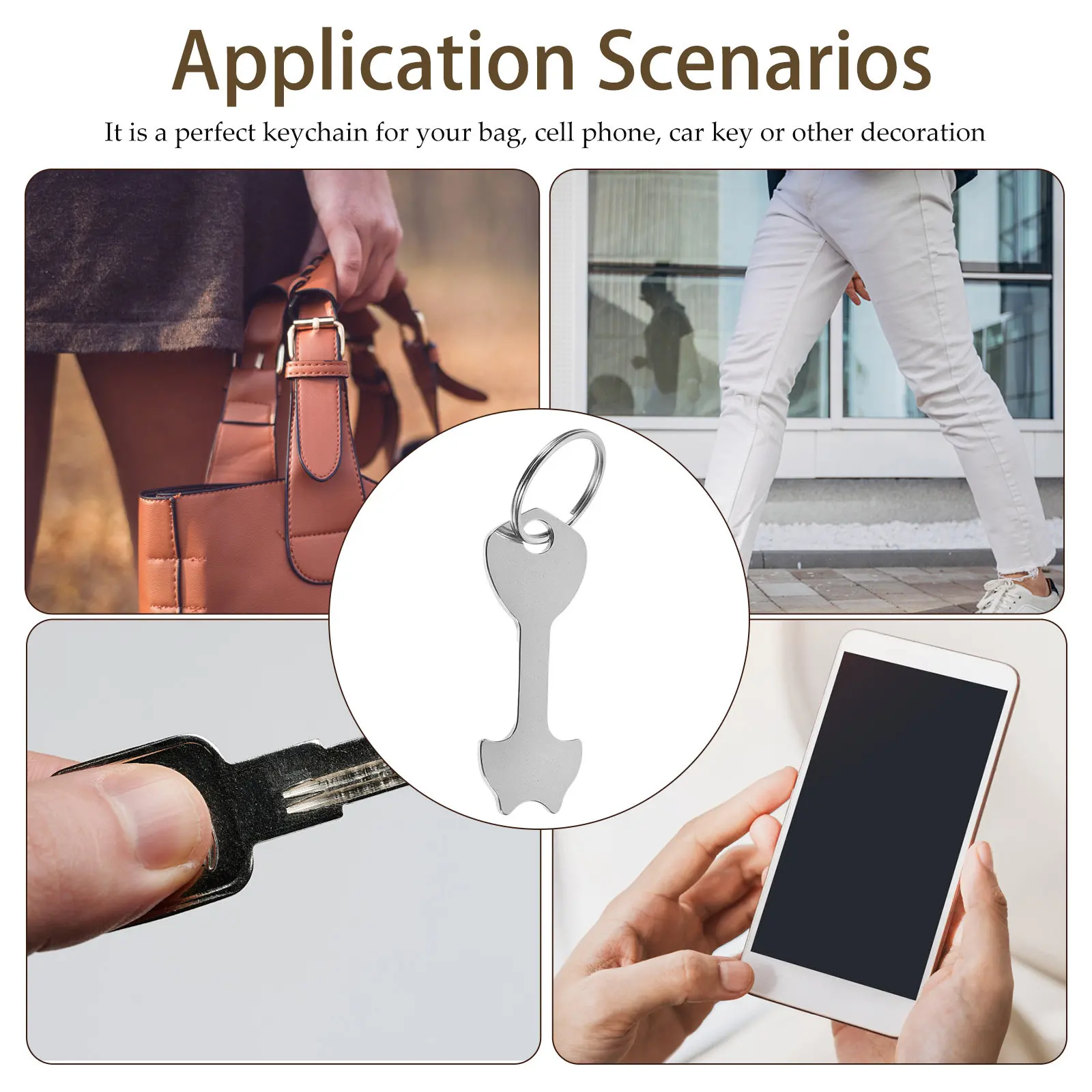 6 Pcs Holder Keychain for Cart Trolley Coin Keyring Shopping Token Rings Release with