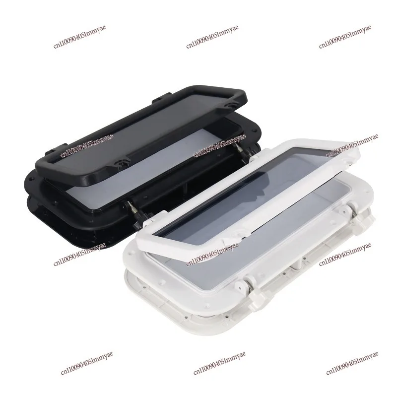 Marine yacht rectangular porthole, black and white plastic sunroof glass window, watertight window Marine yacht accessories