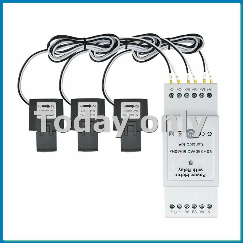 

Tuya Smart Life Wi-Fi счетчик энергии двунаправленный 3-фазный с сухим контактным переключателем монитор приложение 80A AC110V/240V-A79U