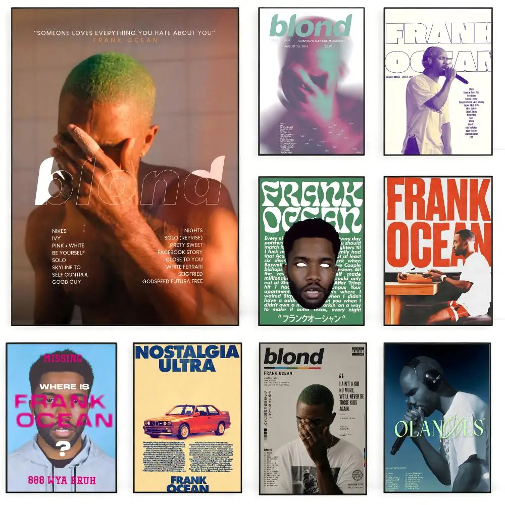 Singer Frank OceanS Poster Poster Nordic HD Self-Adhesive Wall Sticker Home Café Bedroom Living Room Art Decor Gift