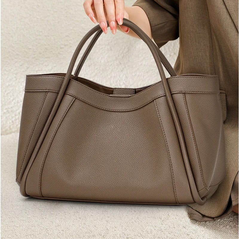 2024 new Women\'s leather bag women\'s handbag fashion commuter mother large capacity Tote single shoulder crossbody bag