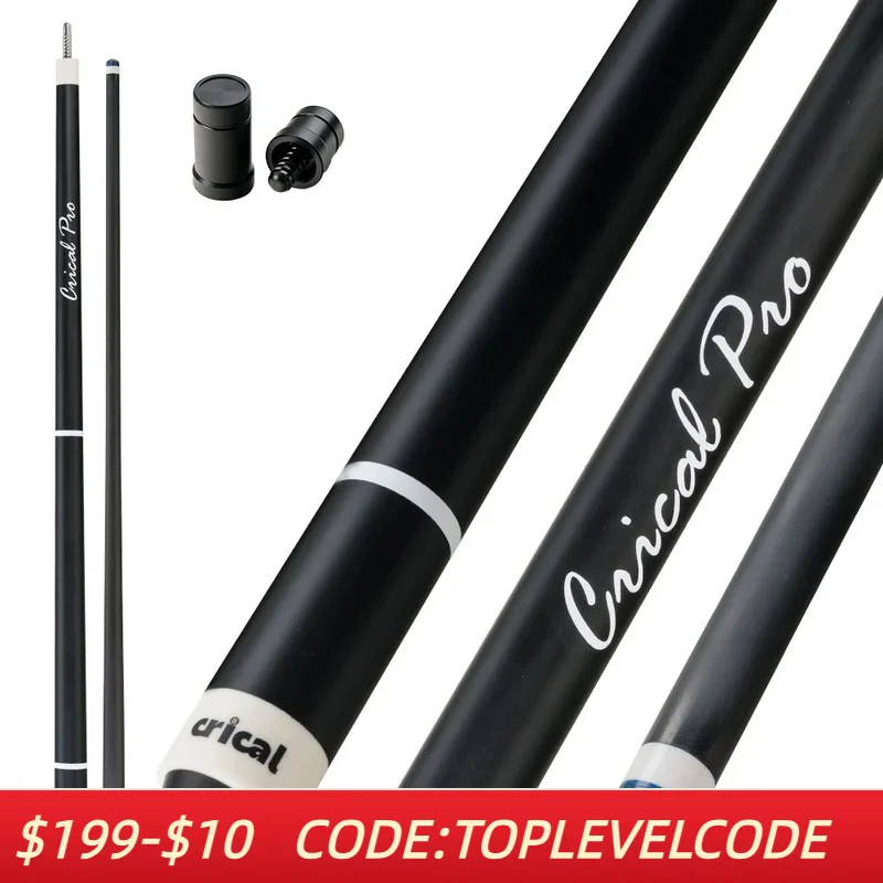 

CRICAL CL-PRO Carbon Fiber Pool Cue Stick Black Technology Low Deflection 12.4mm Tip 3 * 8/8 Joint Pin Professional 1/2 Billiard