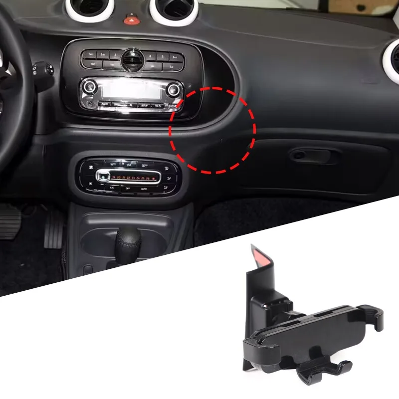 

For Benz Smart 451 Fortwo 2009-2015 Car Center Console Mobile Phone Holder 360° Rotation Stand Car Accessories