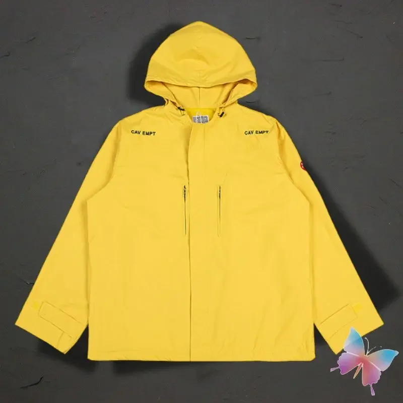 Oversized Yellow CAVEMPT Jacket Mesh Lined Side Zipper Windproof Suit Men Women Coats Casual Loose Hoodie CE Submachine Jacket