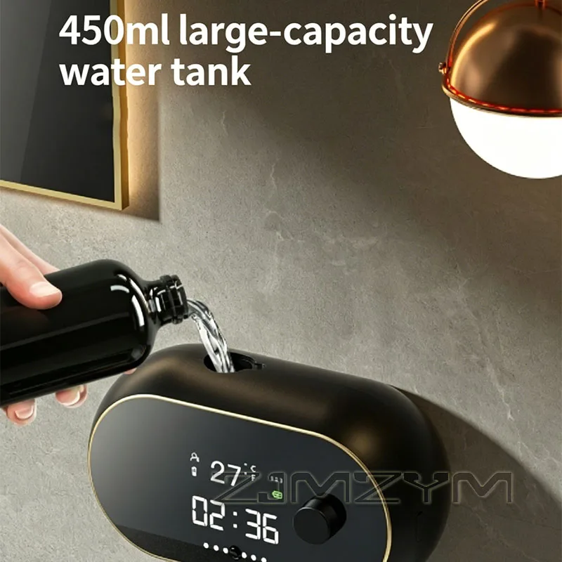 Automatic Induction Hand Washer Wall Mounted Soap Diapenser Electric USB Charging with LED Display Foam Machine