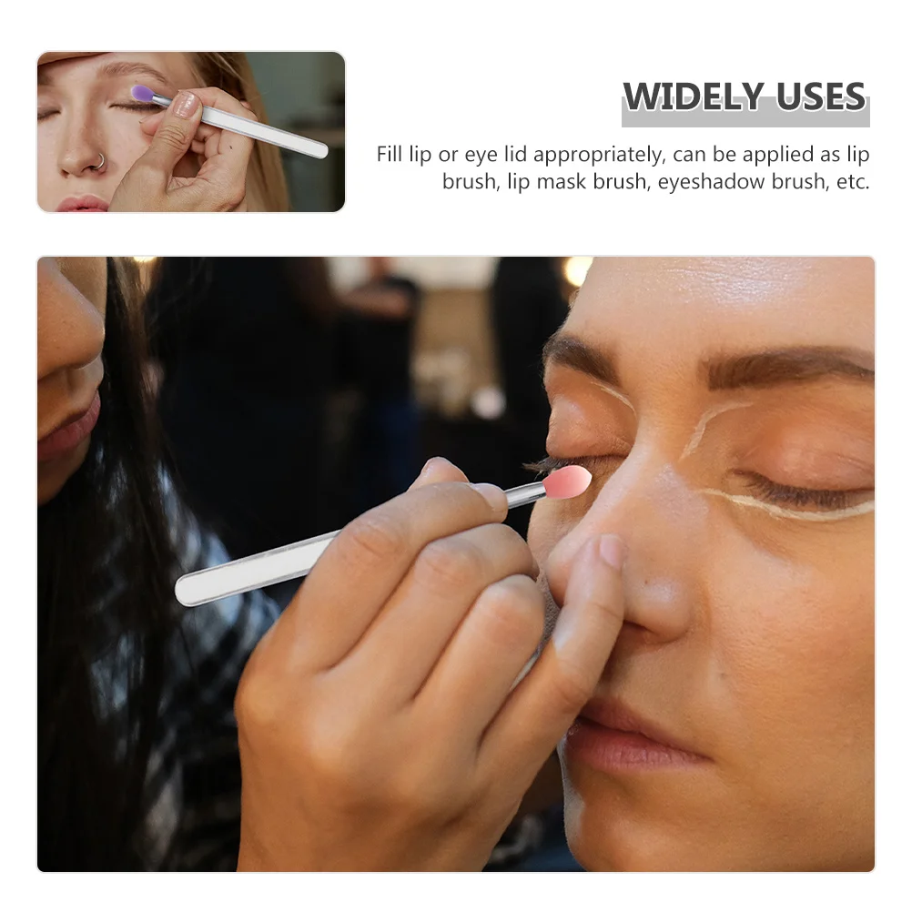 

6Pcs Silicone Lipstick Brush Caps Lip Mask Applicator Lip Gloss Brush Eyeshadow Applicator Eyeshadow Applicators