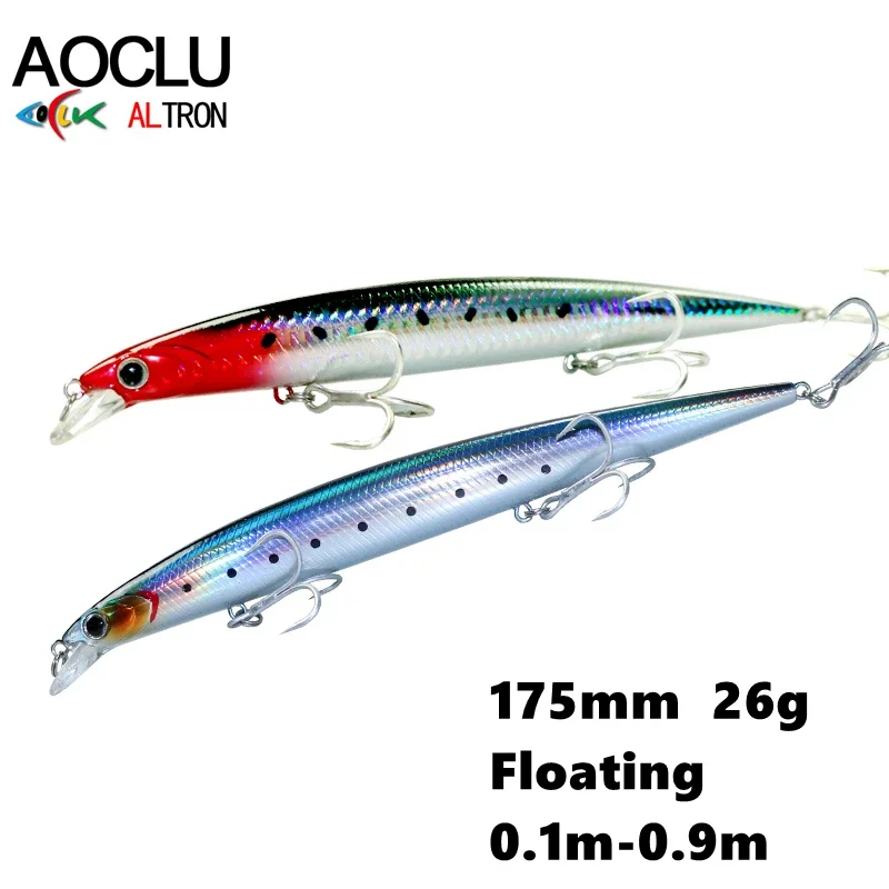 

AOCLU-Floating Minnow Hard Bait, Jerkbait Wobbler, Easy Cast, Fishing Lure, Weight Transfer Dive, Depth 0.1m-0.9M, 175mm, 26g