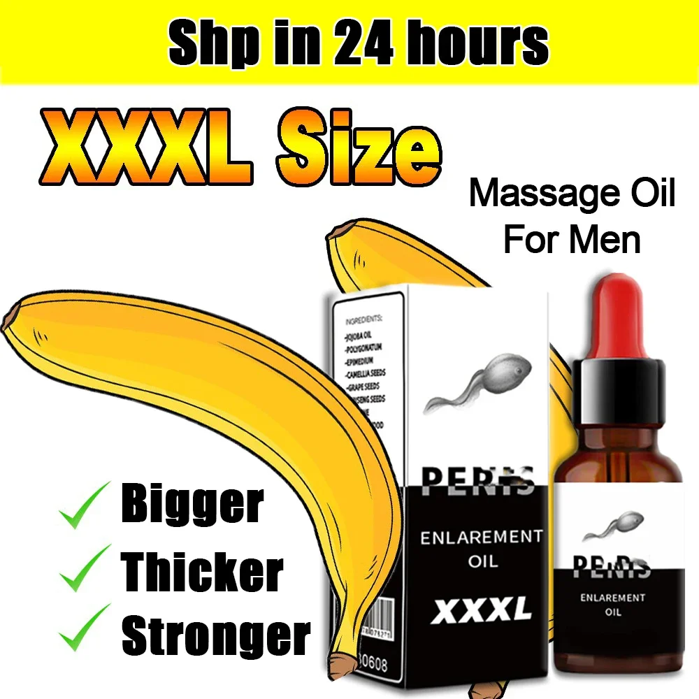 XXXL Men's Enlargement Massage Oil: Advanced Penile Erectile Enhancement for Size and Health - Guaranteed Satisfaction